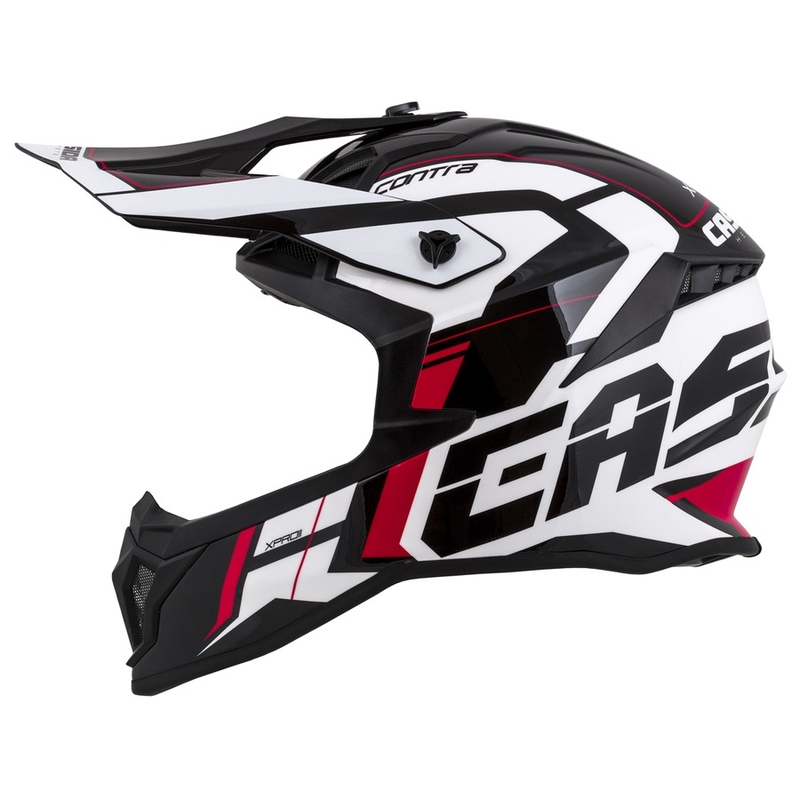 Cassida Cross Pro II Contra motokros čelada bela-rdeča-črna