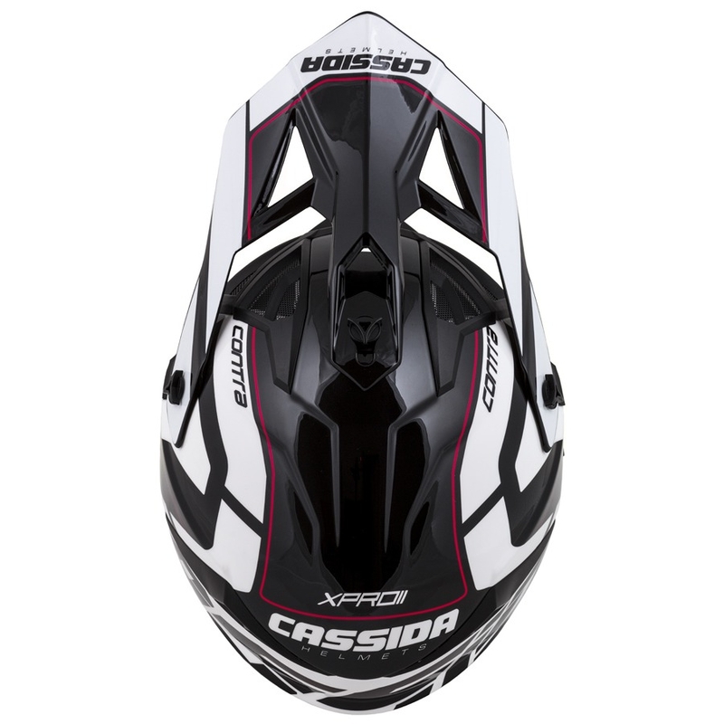 Cassida Cross Pro II Contra motokros čelada bela-rdeča-črna