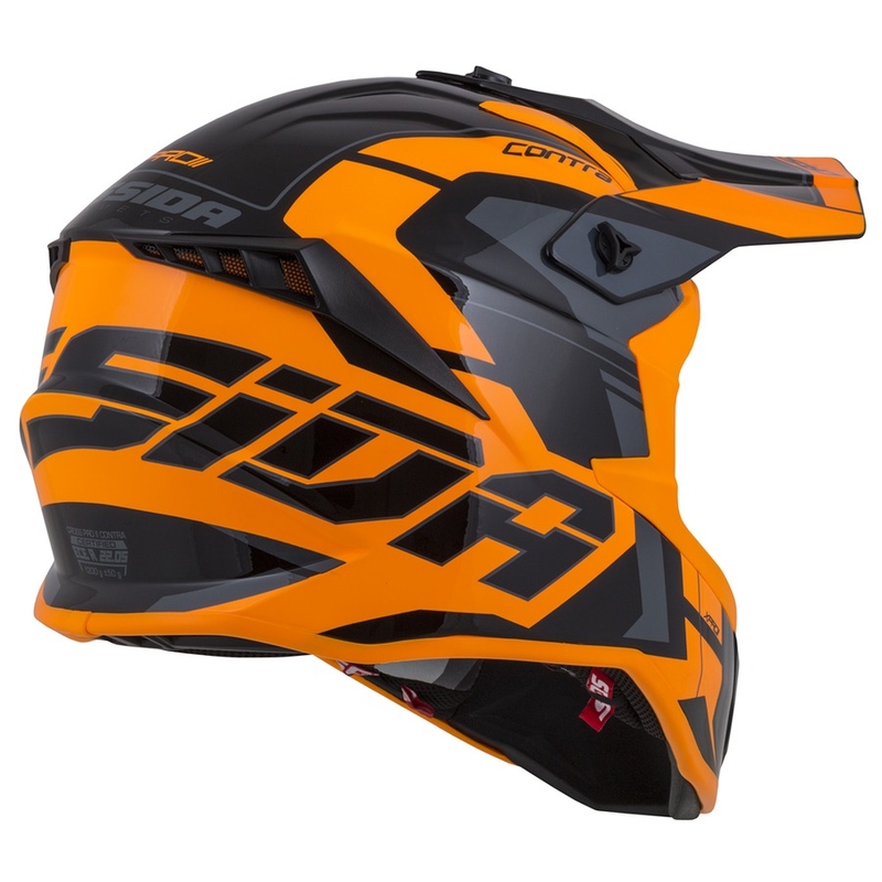 Cassida Cross Pro II Contra Motokros čelada oranžno-črno-siva