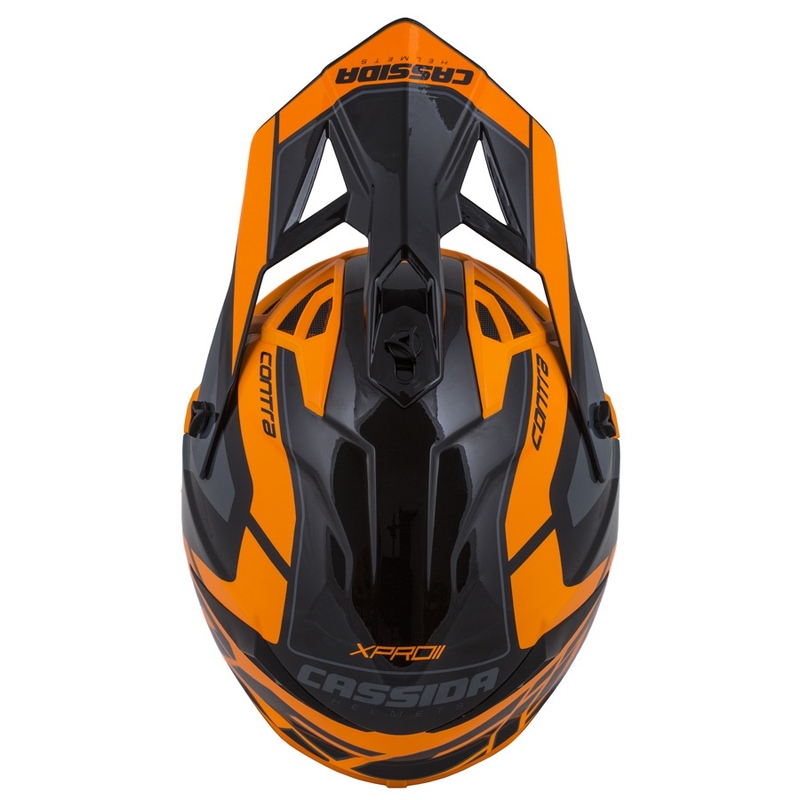 Cassida Cross Pro II Contra Motokros čelada oranžno-črno-siva