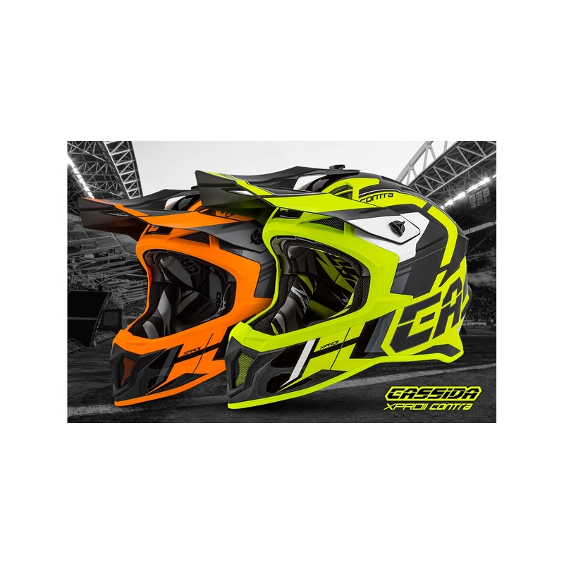 Cassida Cross Pro II Contra Motokros čelada oranžno-črno-siva