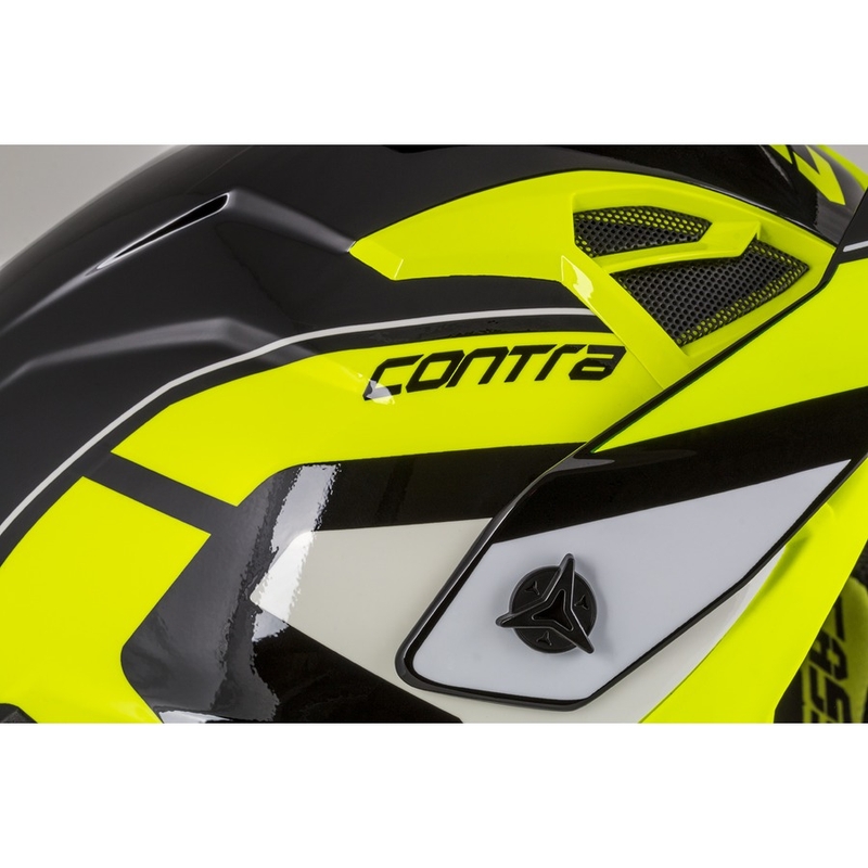 Cassida Cross Pro II Contra fluo rumeno-sivo-črna motokros čelada
