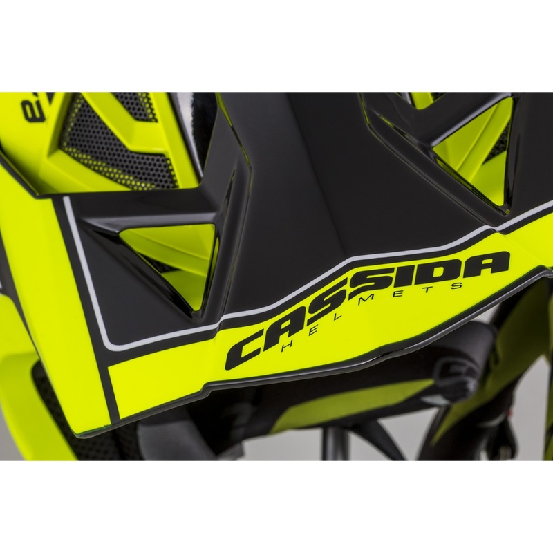 Cassida Cross Pro II Contra fluo rumeno-sivo-črna motokros čelada