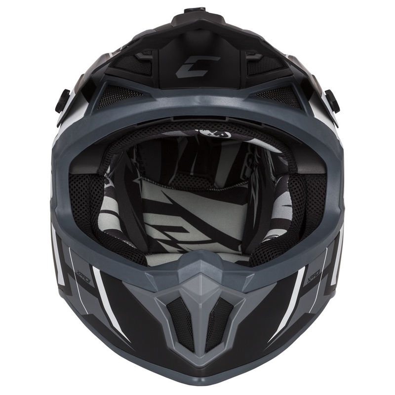 Cassida Cross Pro II Contra motokros čelada črno-sivo-bela