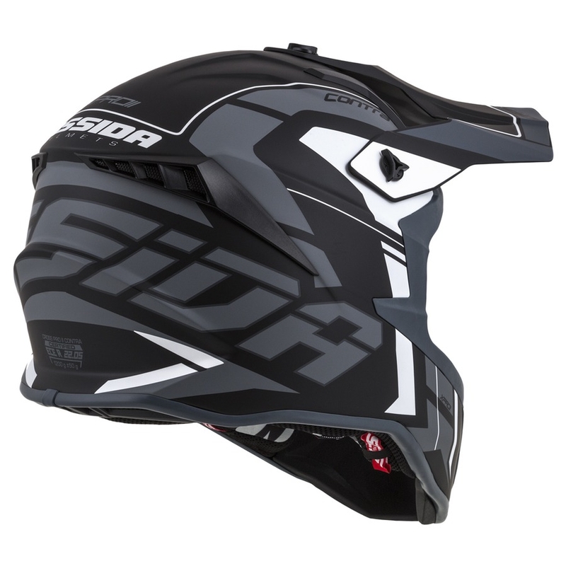 Cassida Cross Pro II Contra motokros čelada črno-sivo-bela