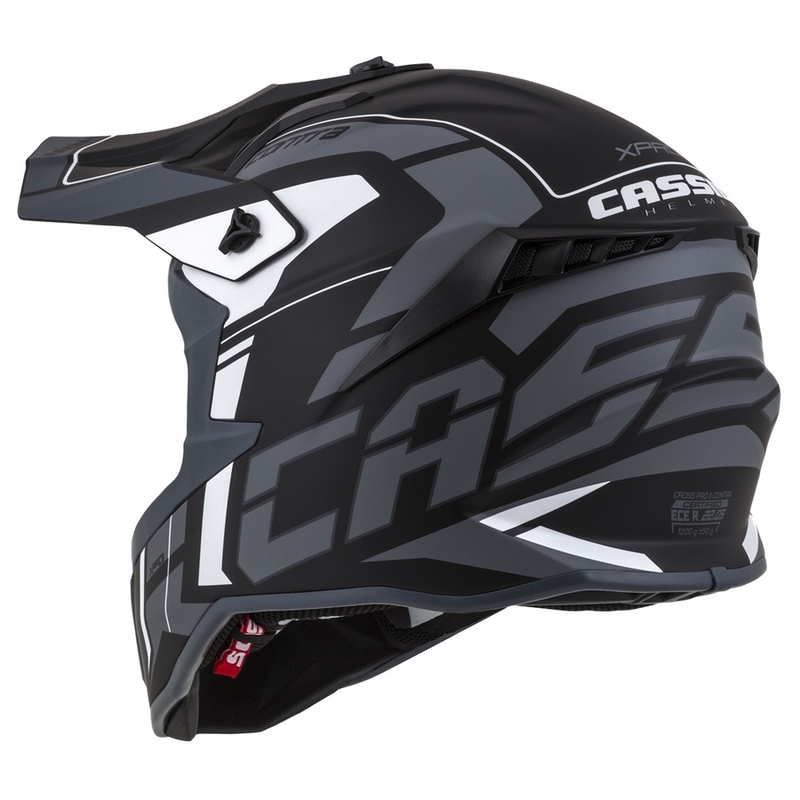 Cassida Cross Pro II Contra motokros čelada črno-sivo-bela
