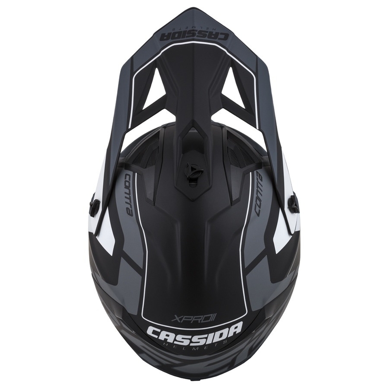 Cassida Cross Pro II Contra motokros čelada črno-sivo-bela