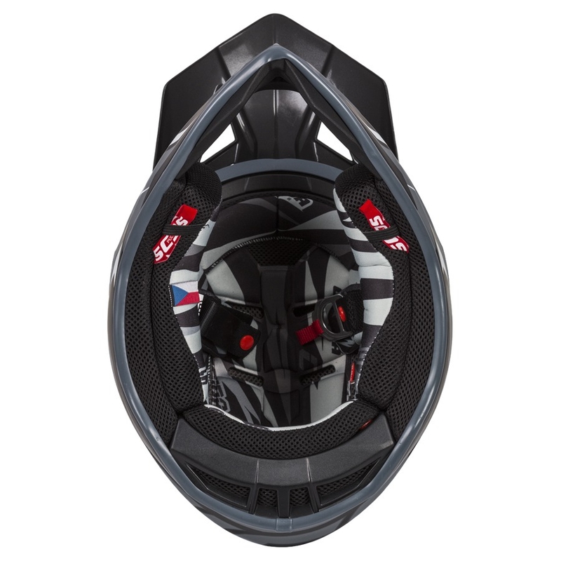 Cassida Cross Pro II Contra motokros čelada črno-sivo-bela
