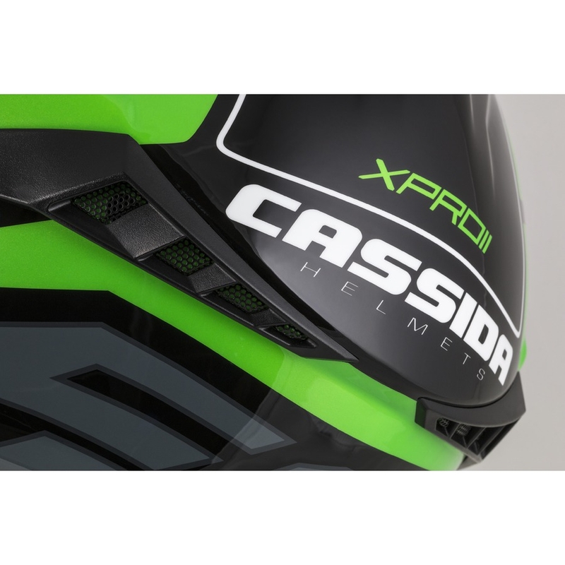 Cassida Cross Pro II Contra Motokros čelada črno-sivo-belo-zelena