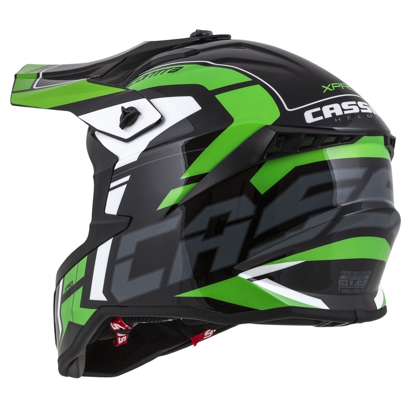 Cassida Cross Pro II Contra Motokros čelada črno-sivo-belo-zelena