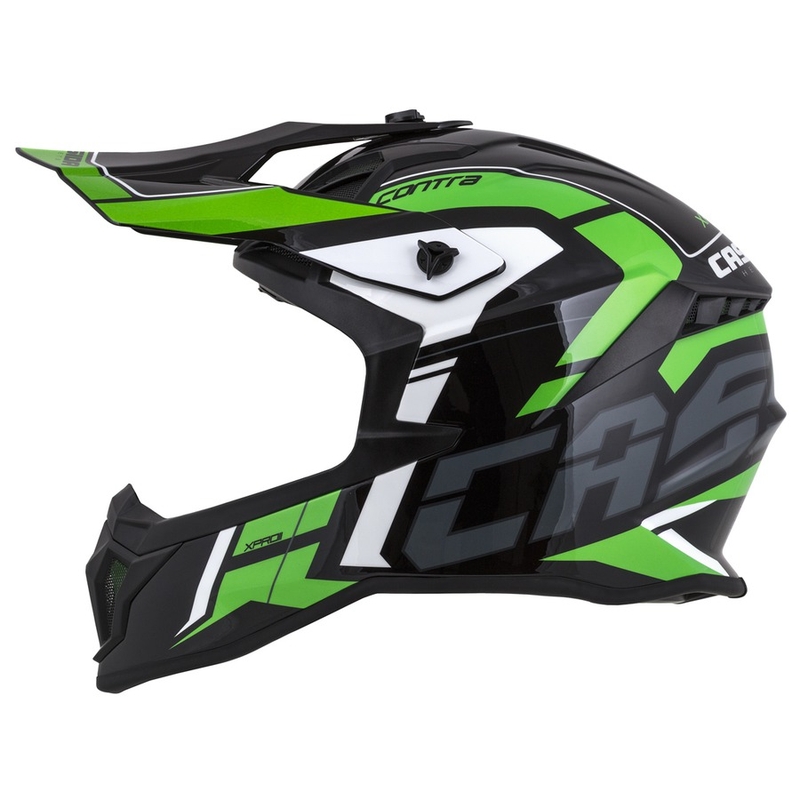Cassida Cross Pro II Contra Motokros čelada črno-sivo-belo-zelena