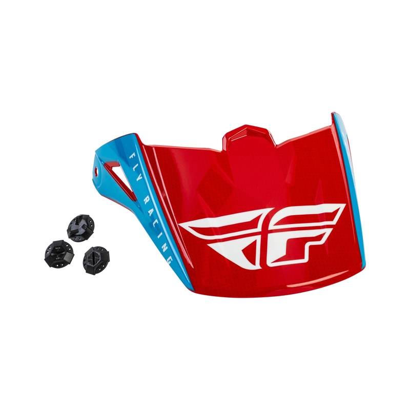 Vizir za čelado FLY Racing Kinetic Straight rdeče-bele-modre barve