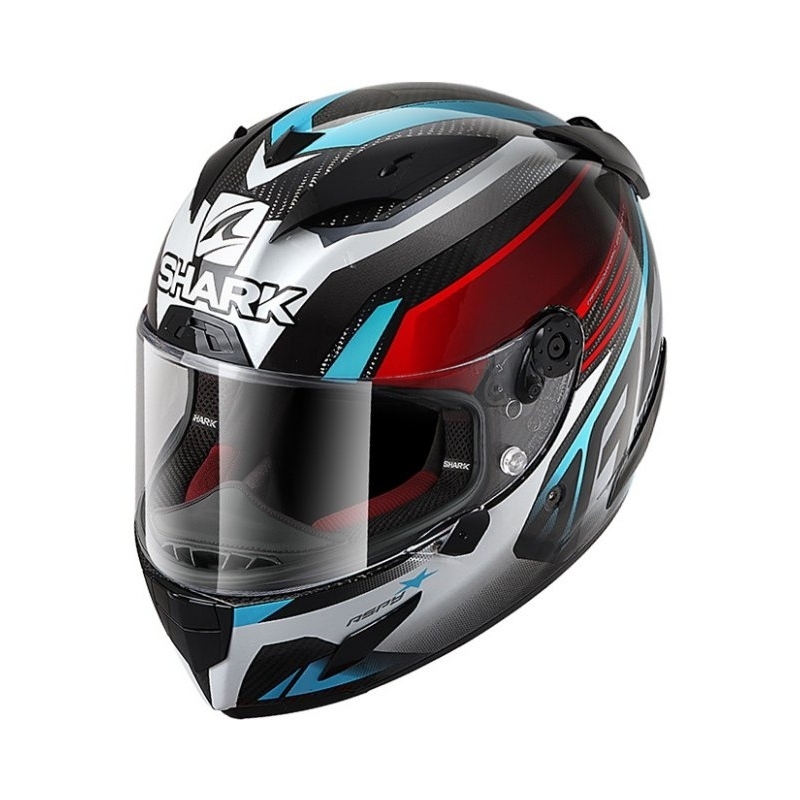 Integralna čelada SHARK RACE R-PRO CARBON Aspy sivo-modro-rdeča