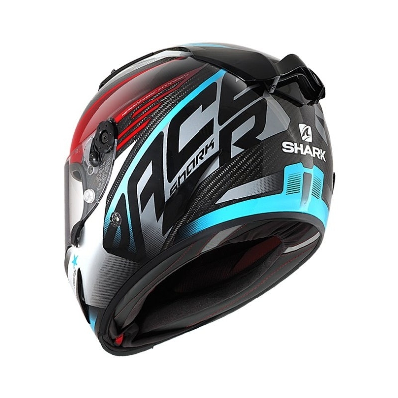 Integralna čelada SHARK RACE R-PRO CARBON Aspy sivo-modro-rdeča