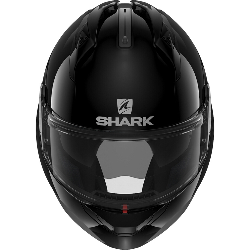 SHARK EVO-GT Prazna črna sijajna čelada s prevračanjem