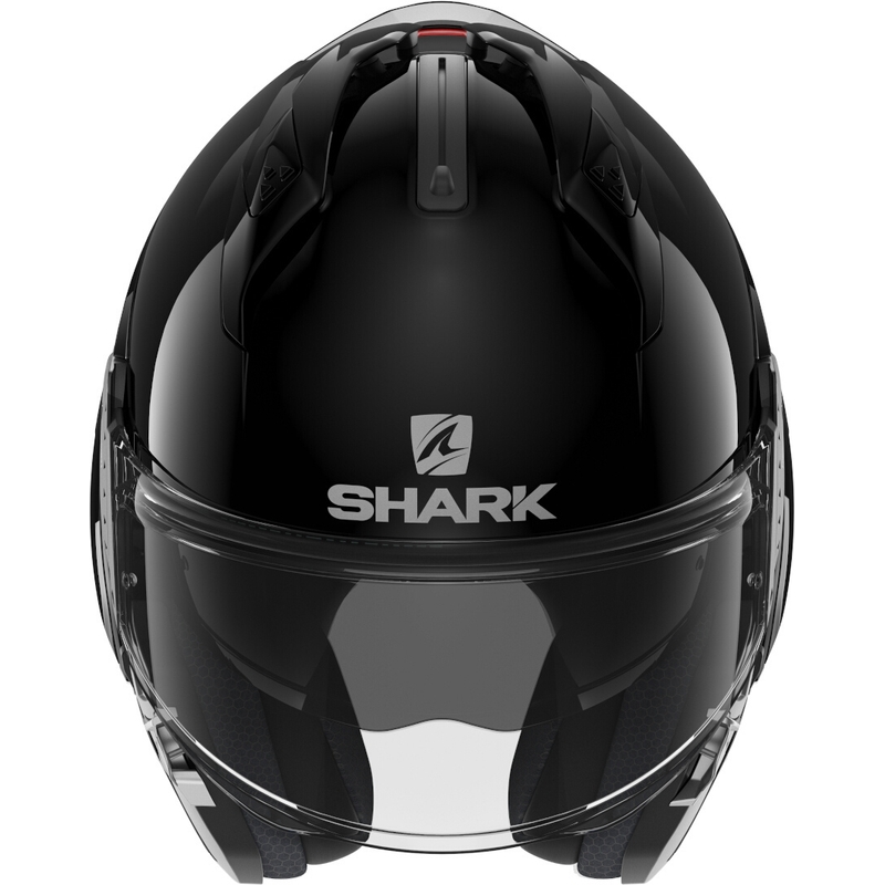 SHARK EVO-GT Prazna črna sijajna čelada s prevračanjem