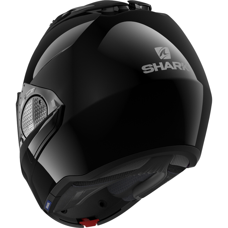 SHARK EVO-GT Prazna črna sijajna čelada s prevračanjem