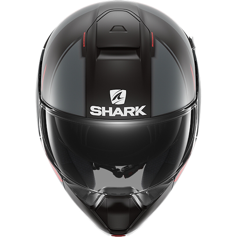 SHARK EVOJET nagibna čelada črna-siva-rdeča