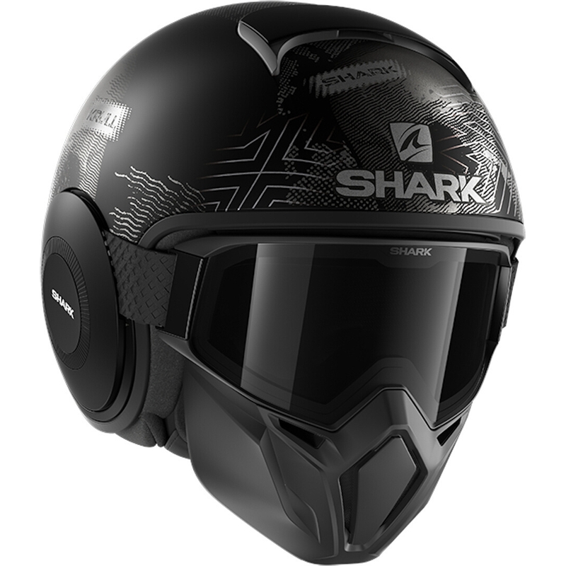 Odprta čelada SHARK STREET-DRAK Krull črno-siva