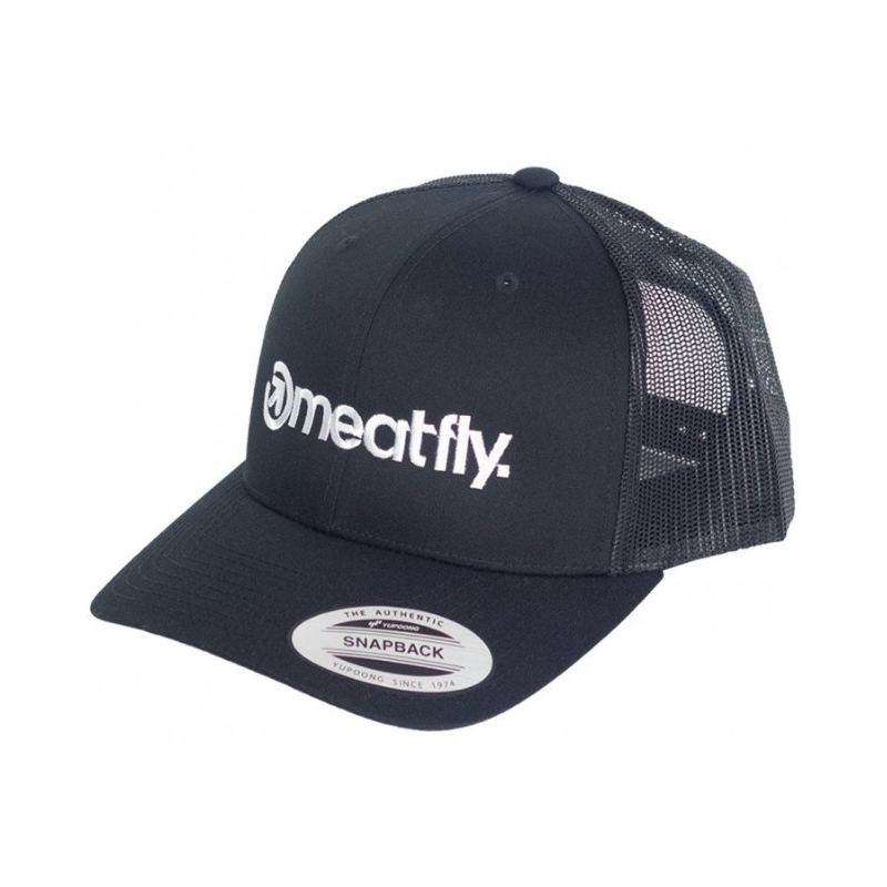 Meatfly Logo Trucker Cap Yupoong črna