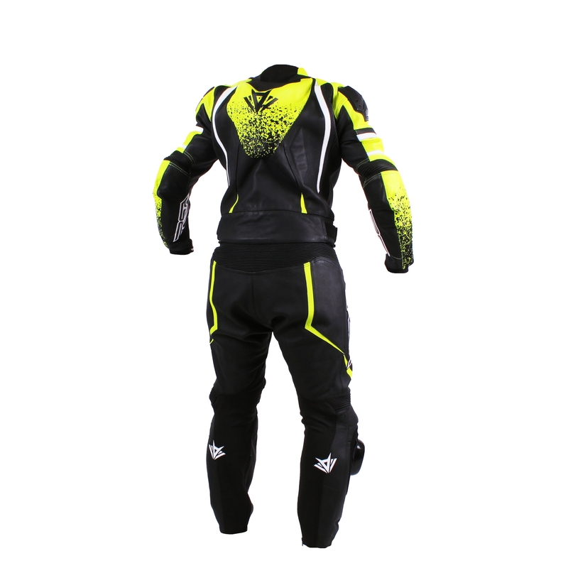 Moški motoristični kombinezon RSA Fluo Glass Black-Fluo Yellow razprodaja