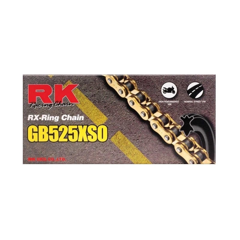 Řetěz RK 525 XSO 122 článků X-kroužky zlatý