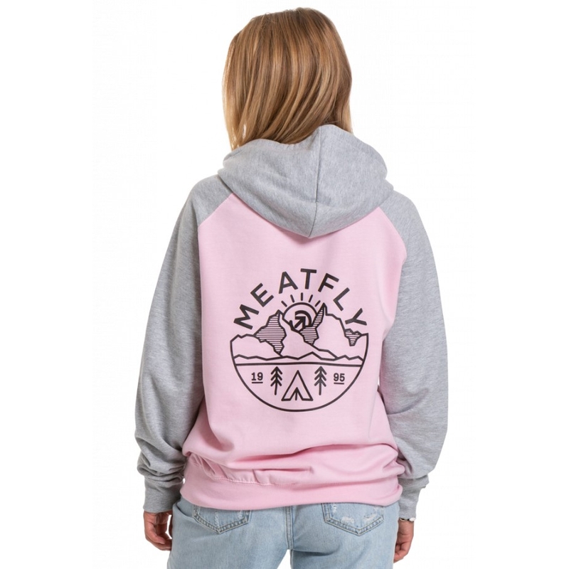Ženska majica Meatfly Trundle Sweatshirt pink-grey