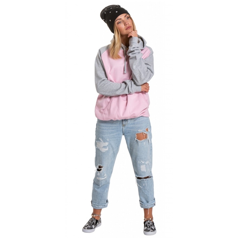 Ženska majica Meatfly Trundle Sweatshirt pink-grey