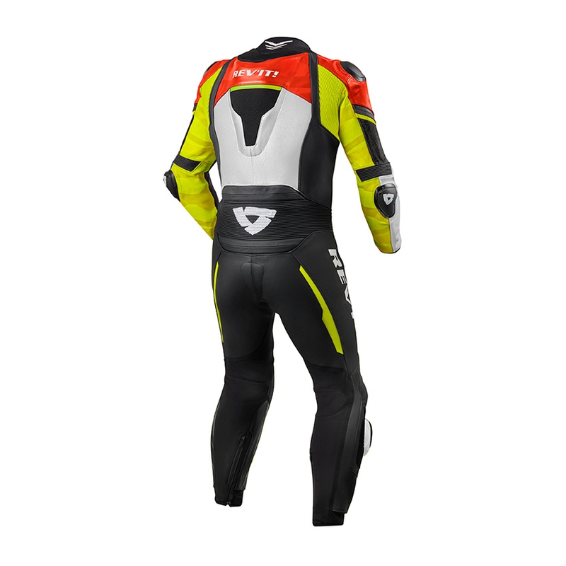 Revit Hyperspeed neonsko rdeča in neonsko rumena enodelna motoristična obleka razprodaja