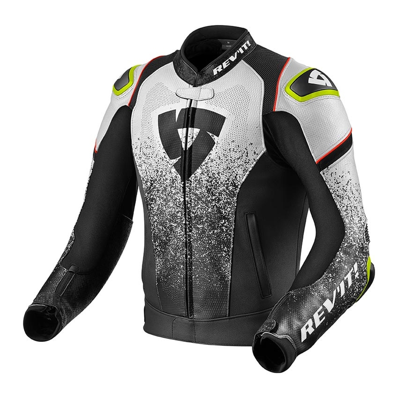 Revit Quantum Black and White Motorcycle Jacket razprodaja