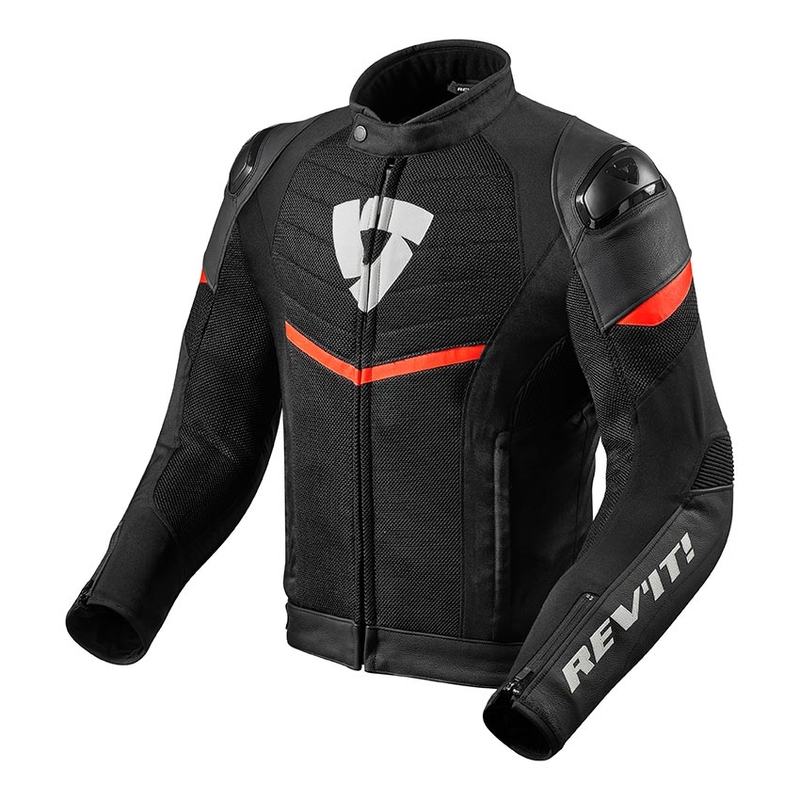 Revit Mantis Black-Neon Red Motorcycle Jacket razprodaja