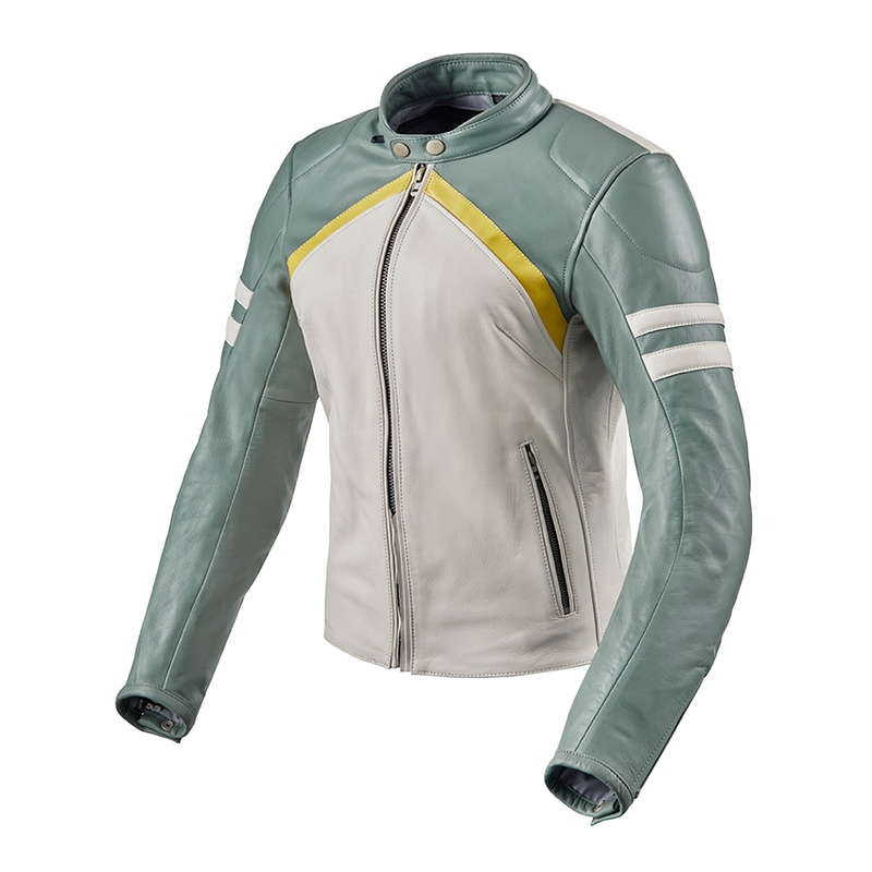 Revit Meridian Motorcycle Jacket White and Green razprodaja