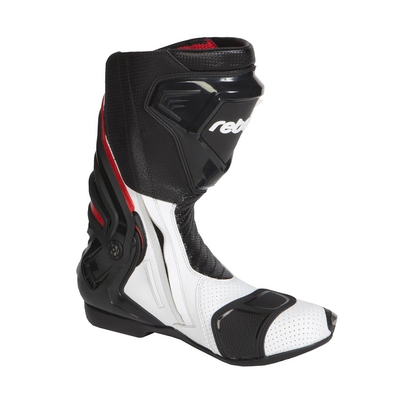 Rebelhorn Rival White and Black Perforated Motorcycle Boots razprodaja