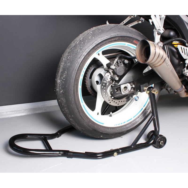Stojalo za motorno kolo R-TOOL - zadnje s kolesi - II. kakovost