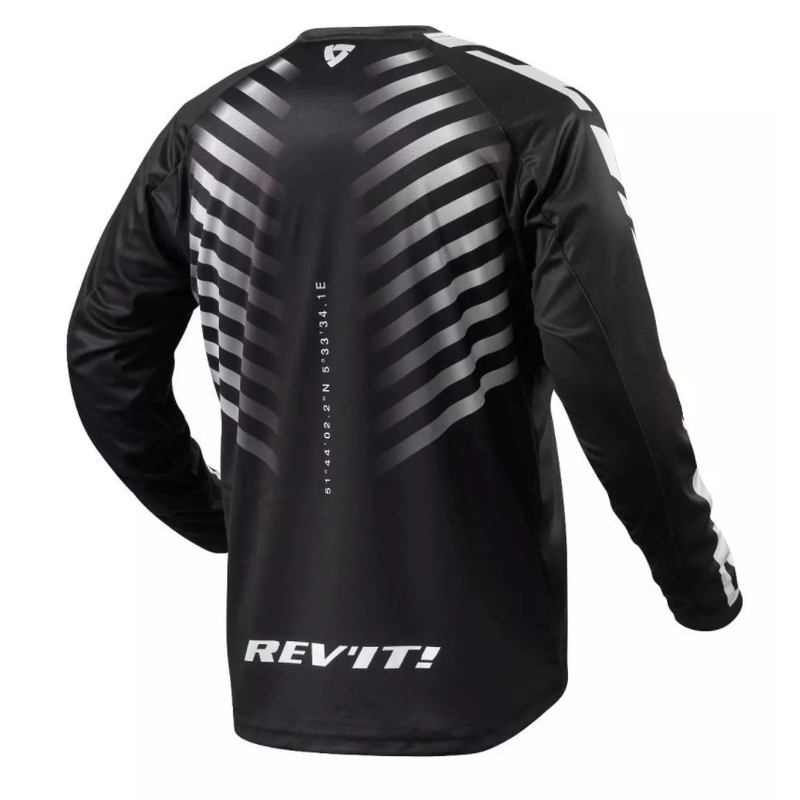 Motokros majica Revit Rough črno-bela