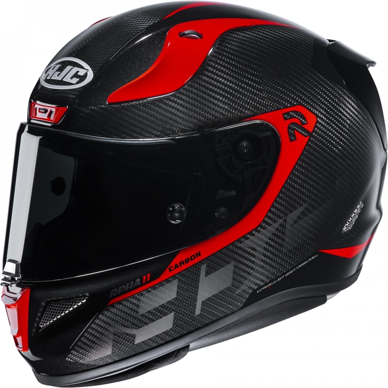 Integralna motoristična čelada HJC RPHA 11 Carbon Bleer MC1 črno-rdeča
