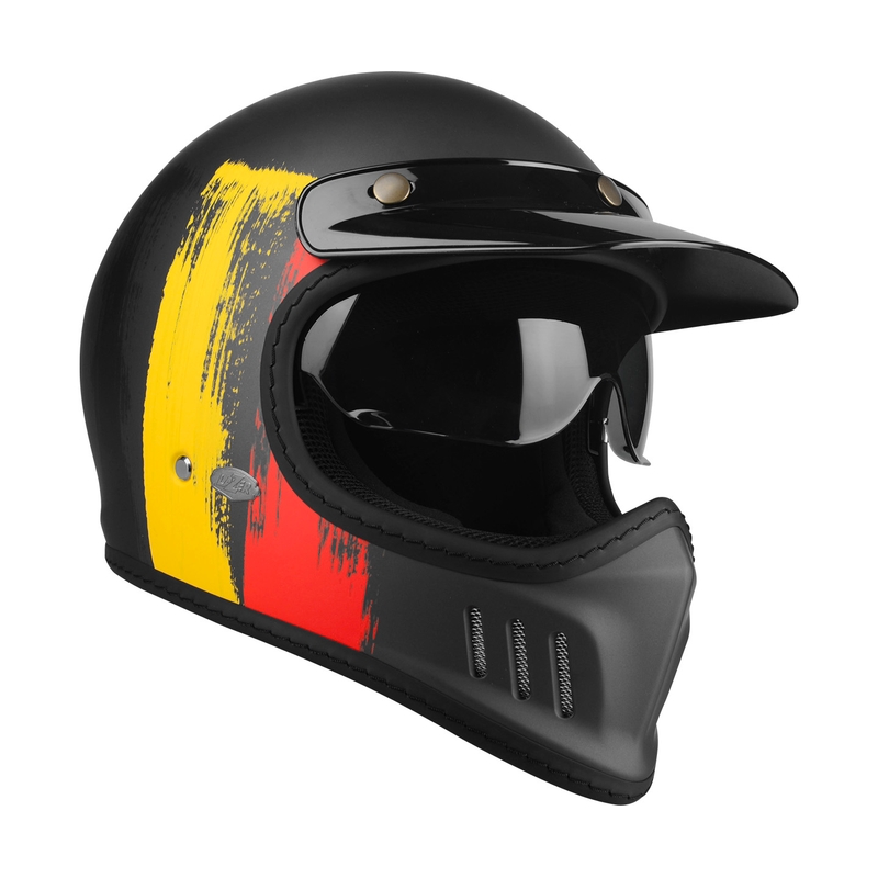 Motoristična čelada Lazer Cross TT Belgija črno-rdeče-rumena