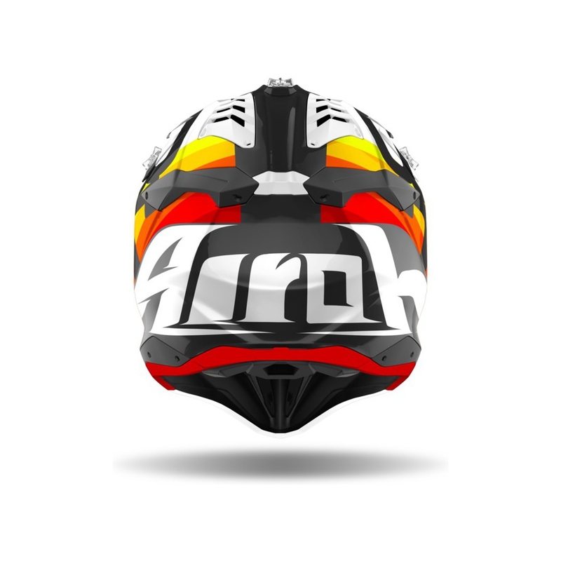 Motokros čelada Airoh Aviator 3.0 Rainbow 2021 bela-rumena-oranžna-rdeča razprodaja