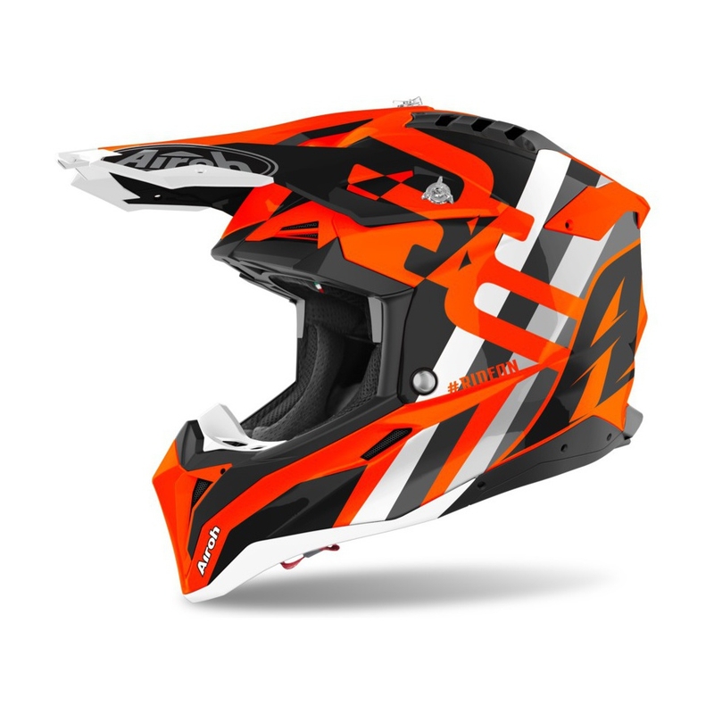 Motokros čelada Aviator 3.0 Rainbow 2021 oranžna-siva-bela razprodaja