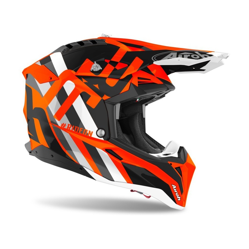 Motokros čelada Aviator 3.0 Rainbow 2021 oranžna-siva-bela razprodaja