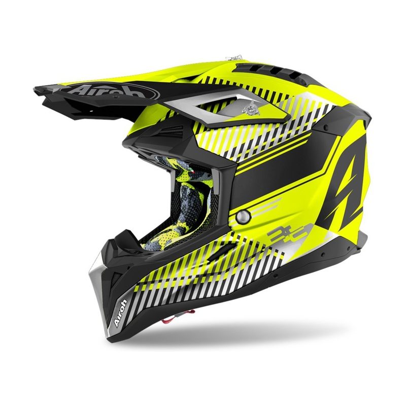 Motokros čelada Airoh Aviator 3.0 Wave 2022 sivo-fluo rumena razprodaja