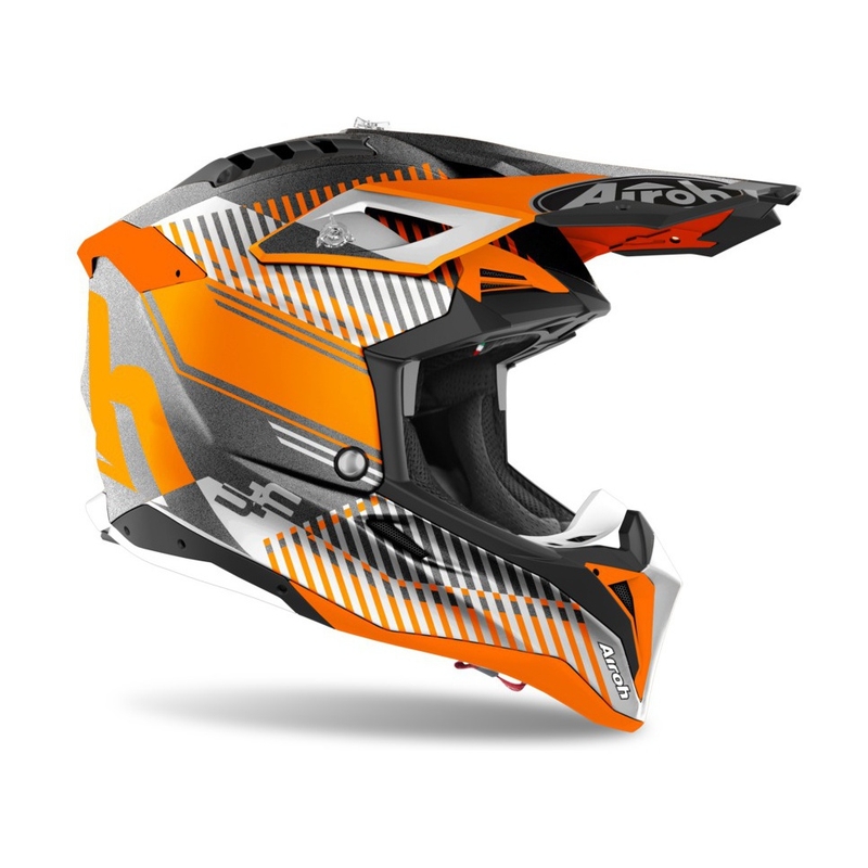 Motokros čelada Airoh Aviator 3.0 Wave 2022 oranžno-sivo-belo razprodaja