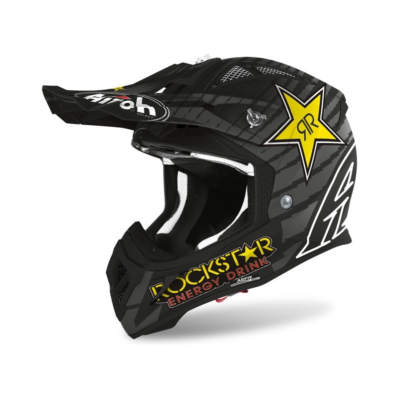 Motokros čelada Airoh Aviator ACE Rockstar 2021 sivo-črna