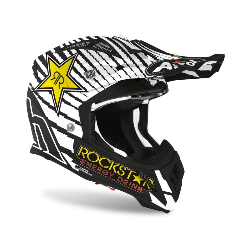 Motokros čelada Airoh Aviator ACE Rockstar 2021 sivo-črna