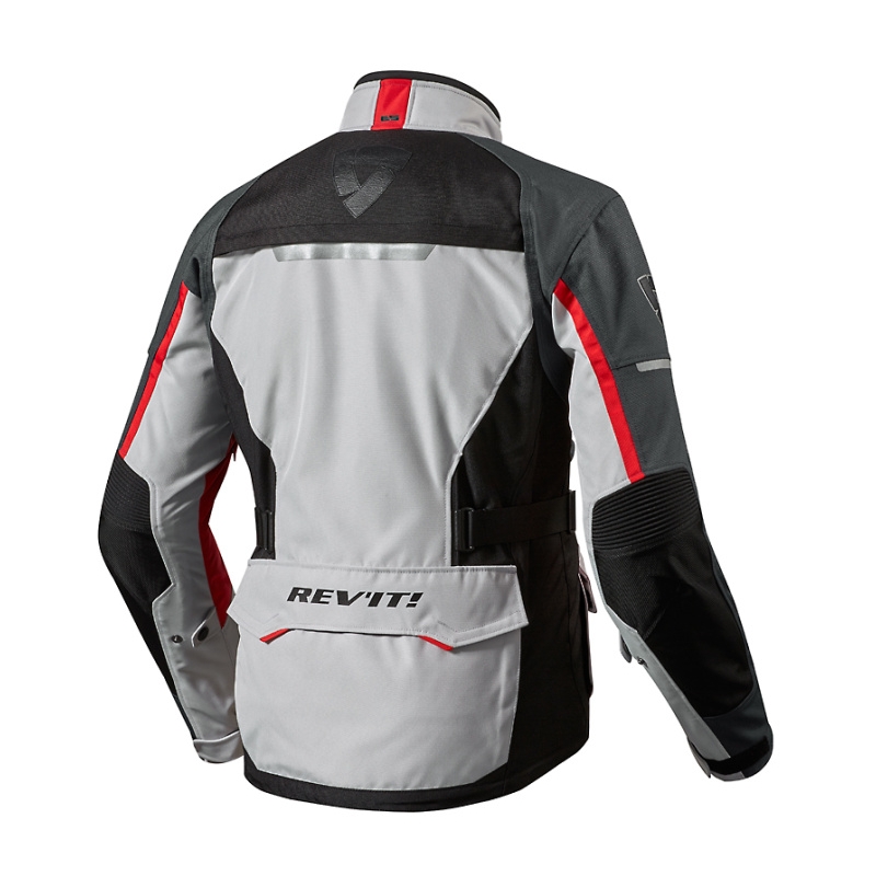 Moto jakna Revit Outback 2 srebrno-rdeča razprodaja