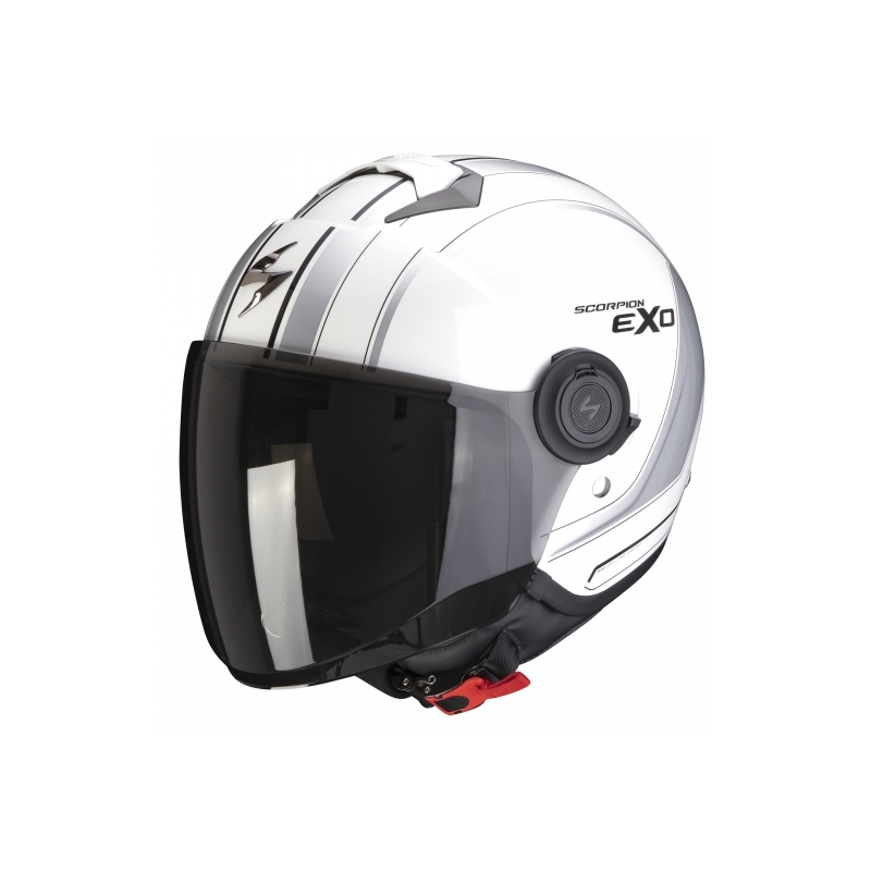 Odprta motoristična čelada Scorpion EXO-CITY Scoot belo-srebrna