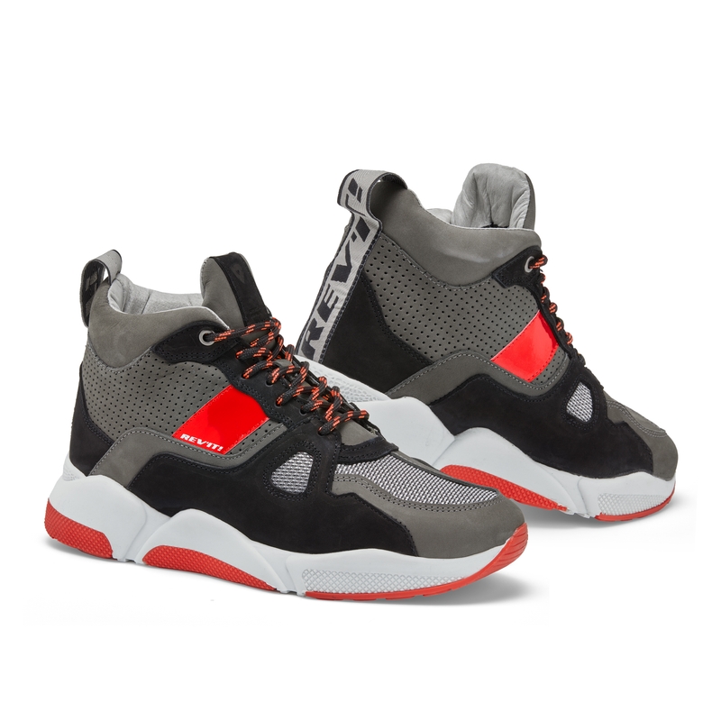 Revit Astro črno-sivo-fluo rdeči motoristični škornji razprodaja