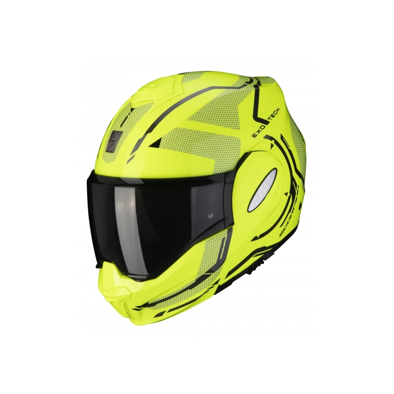 Scorpion EXO-TECH Square fluo rumena čelada s prevračanjem