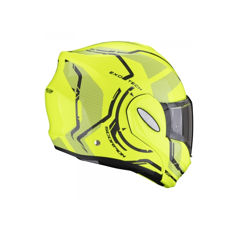 Scorpion EXO-TECH Square fluo rumena čelada s prevračanjem