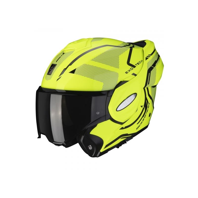 Scorpion EXO-TECH Square fluo rumena čelada s prevračanjem